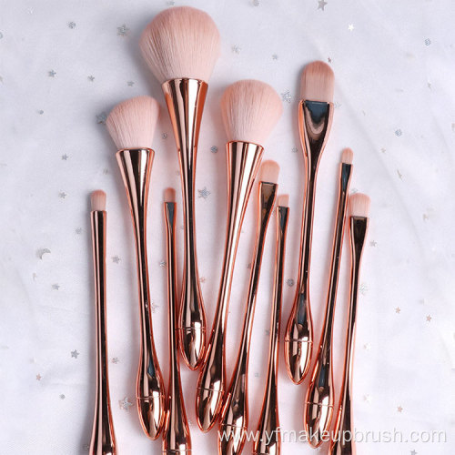 10pcs professional synthetic hair cosmetic brush set